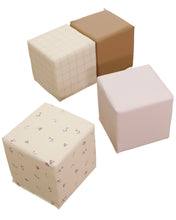 Load image into Gallery viewer, Play Cubes Set of 4 | Floral
