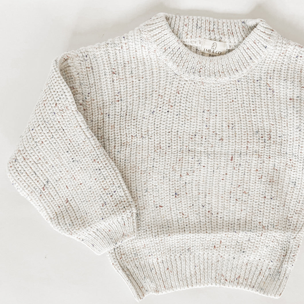 Chunky Knit Sweater | Speckled Ivory