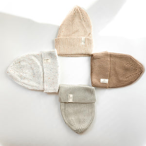 Chunky Knit Beanie | Speckled Beige